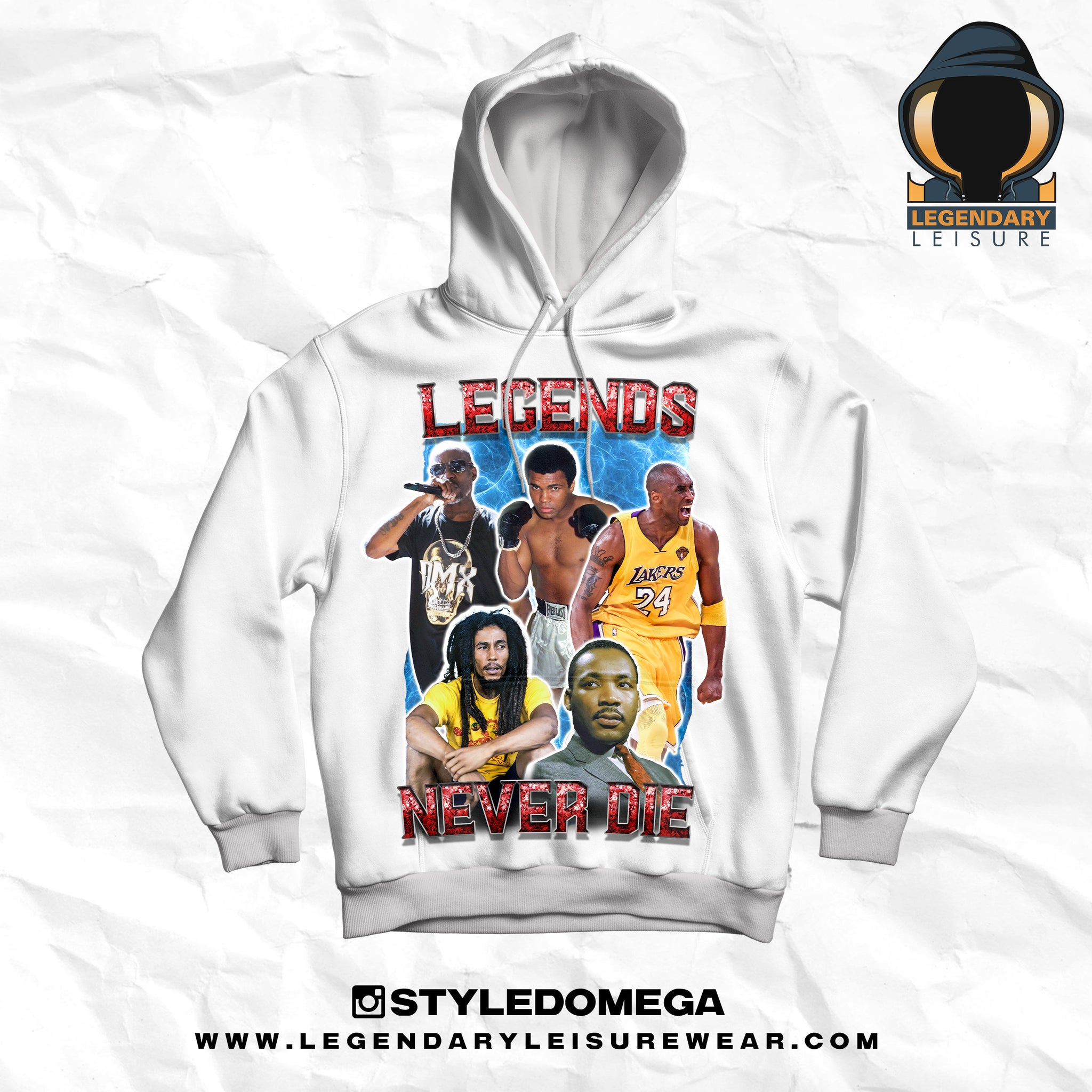 Legends never store die white hoodie